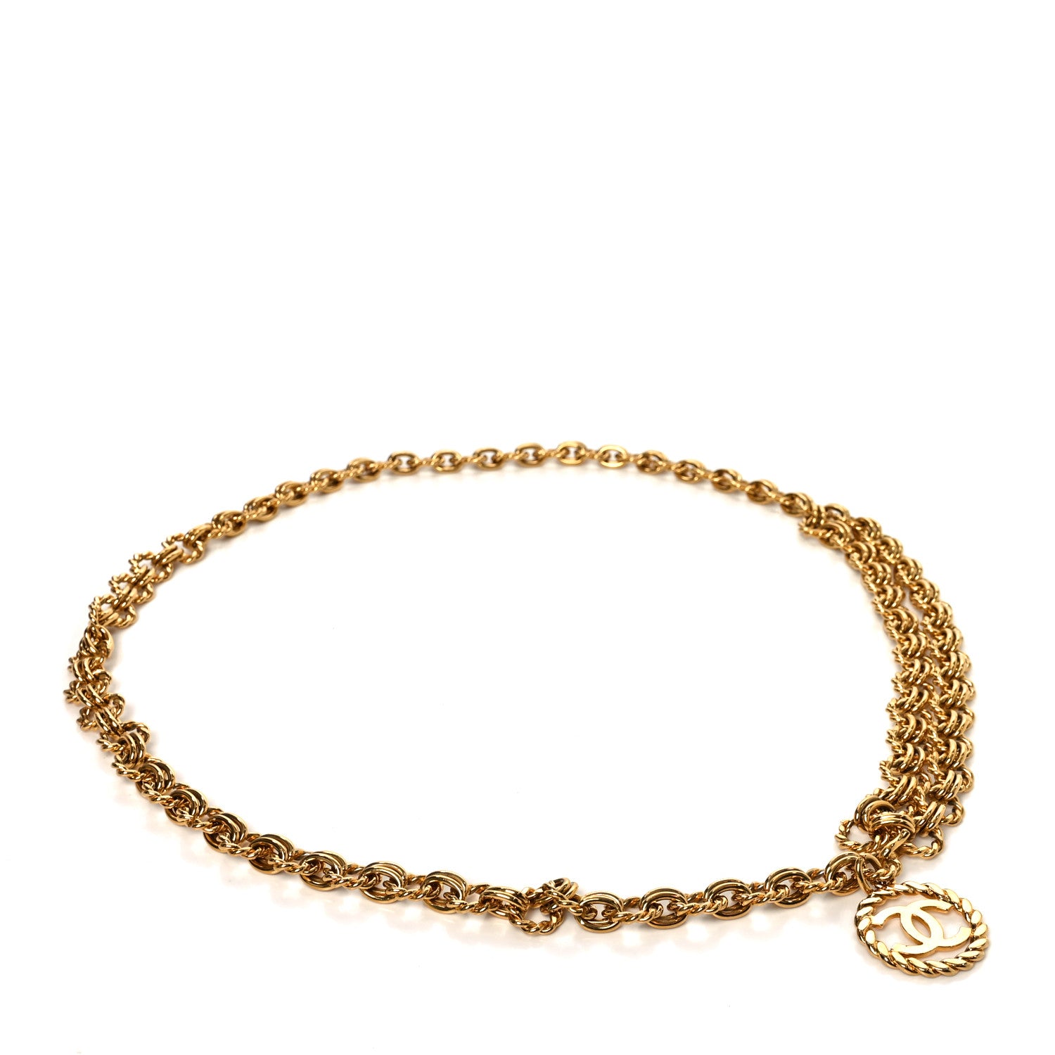 Chanel Metal Chain CC Medallion Belt Gold 1 of 3