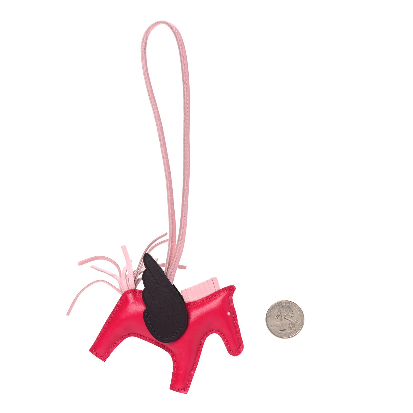 Milo Lambskin Grigri Rodeo Pegase Horse Bag Charm PM Framboise Rose Sakura Rouge Sellier