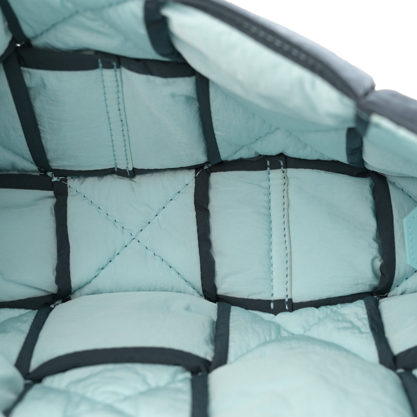Nylon Intrecciato Padded Tech Cassette Bag Deep Blue Pale Blue