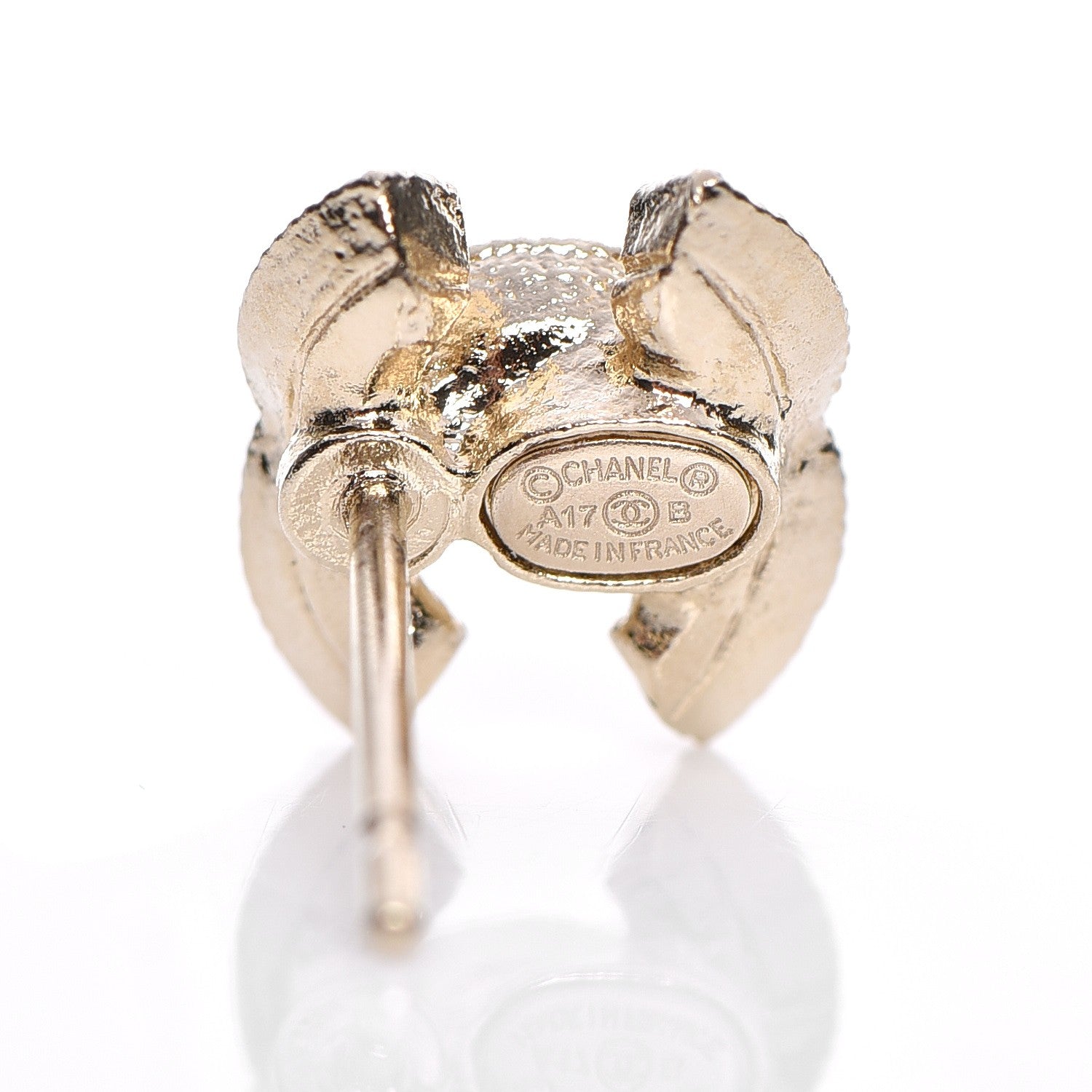 Chanel Crystal CC Earrings Gold 4 of 5
