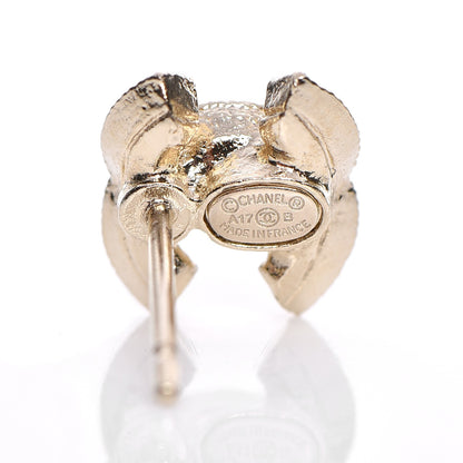 Chanel Crystal CC Earrings Gold 4 of 5