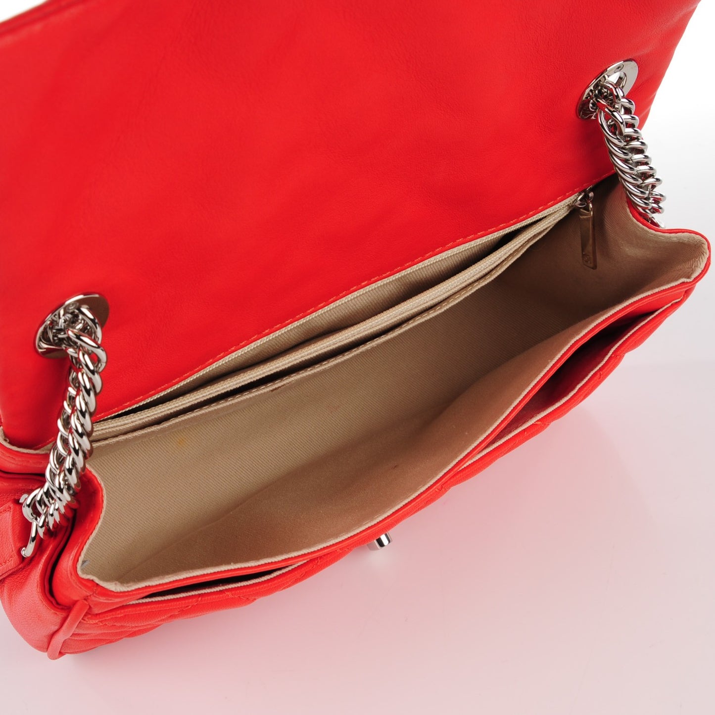 Lambskin Quilted Medium Icons Secret Label Flap Coral
