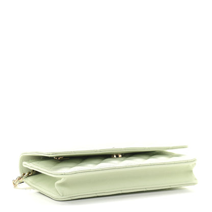 Chanel Caviar Quilted Wallet On Chain WOC Light Green 4 of 10