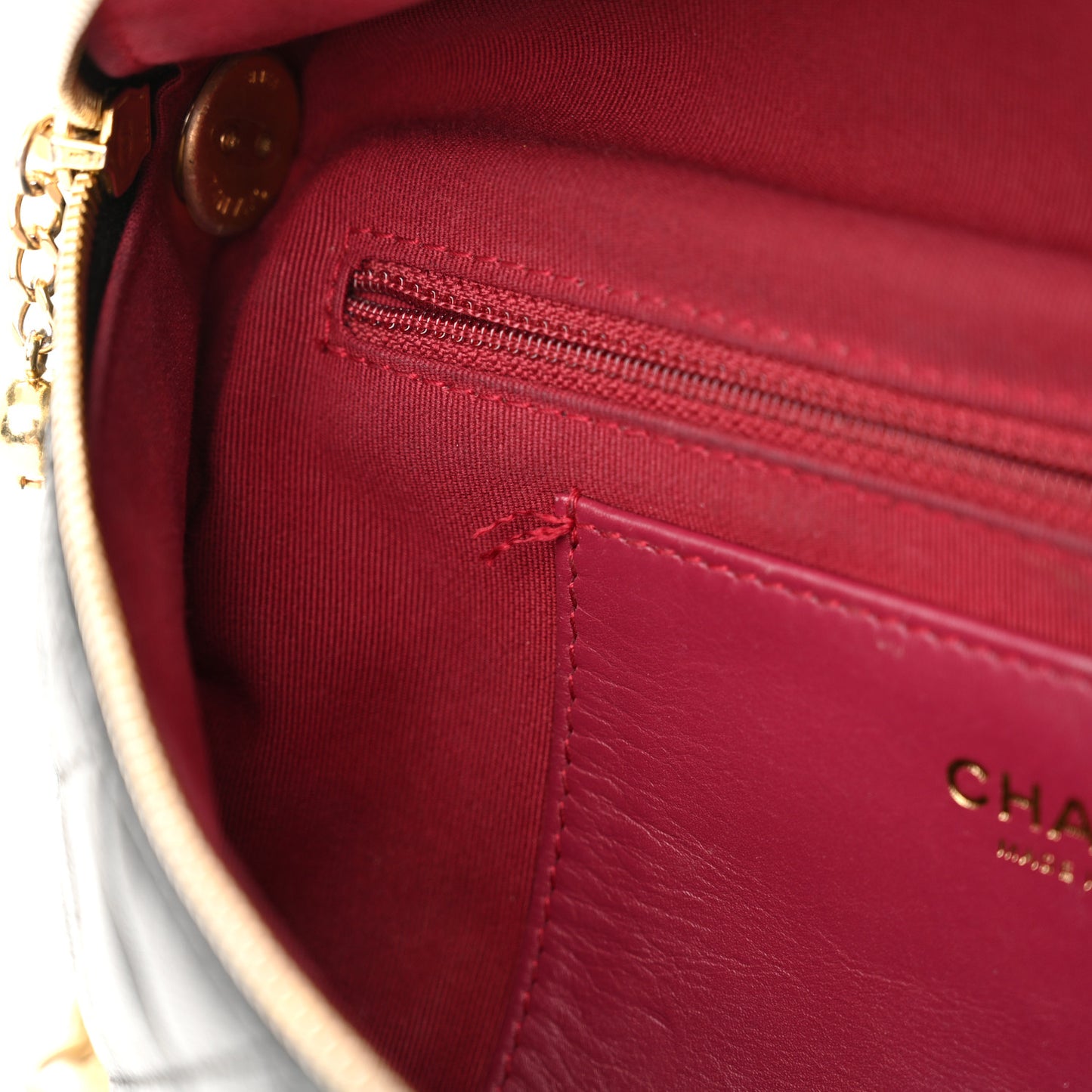 Lambskin Pearl Quilted CC Belt Bag Black