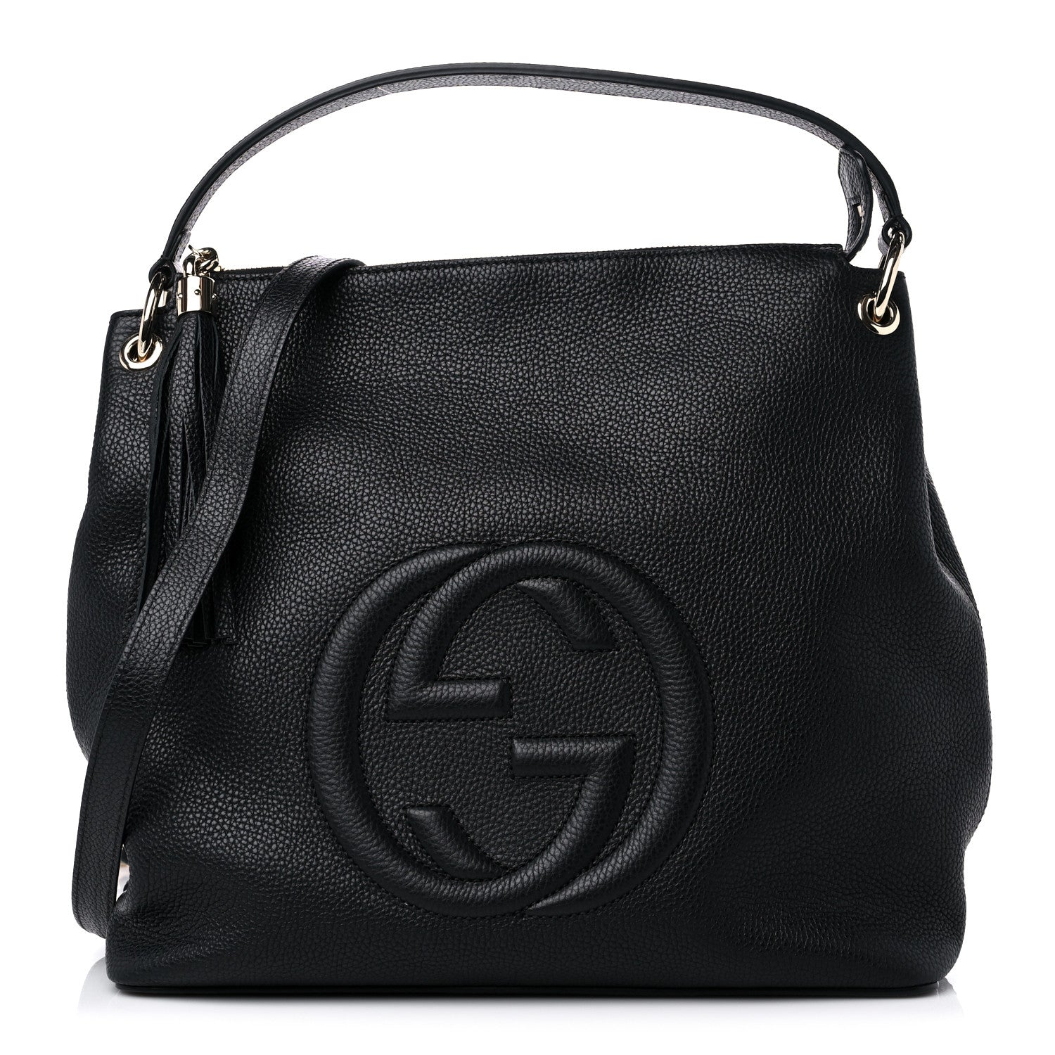 Gucci Pebbled Calfskin Large Soho Hobo Black 1 of 9
