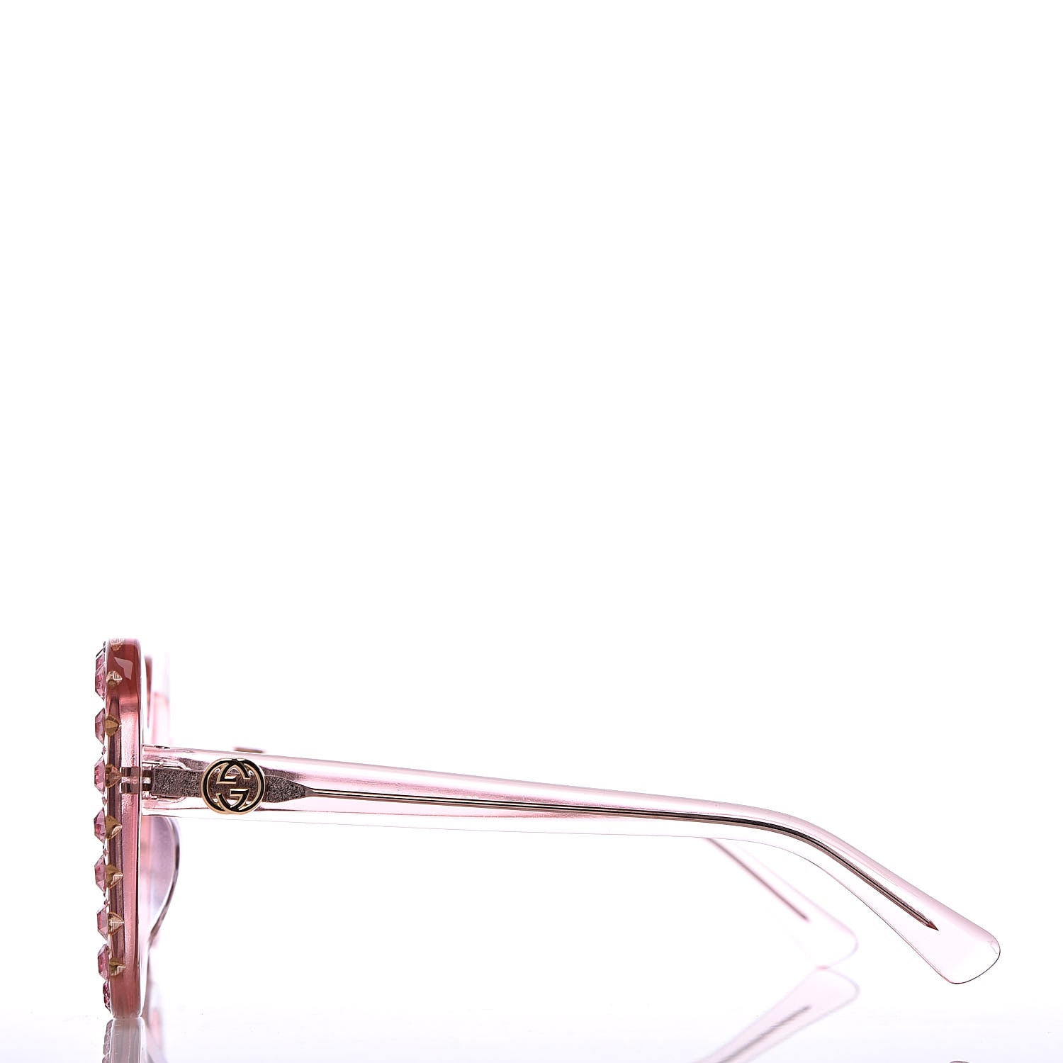 Gucci Crystal Square Frame Sunglasses GG0148S Pink 2 of 8
