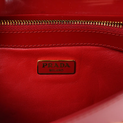 Prada Vernice Metal Bar Chain Wallet Fuoco 6 of 9
