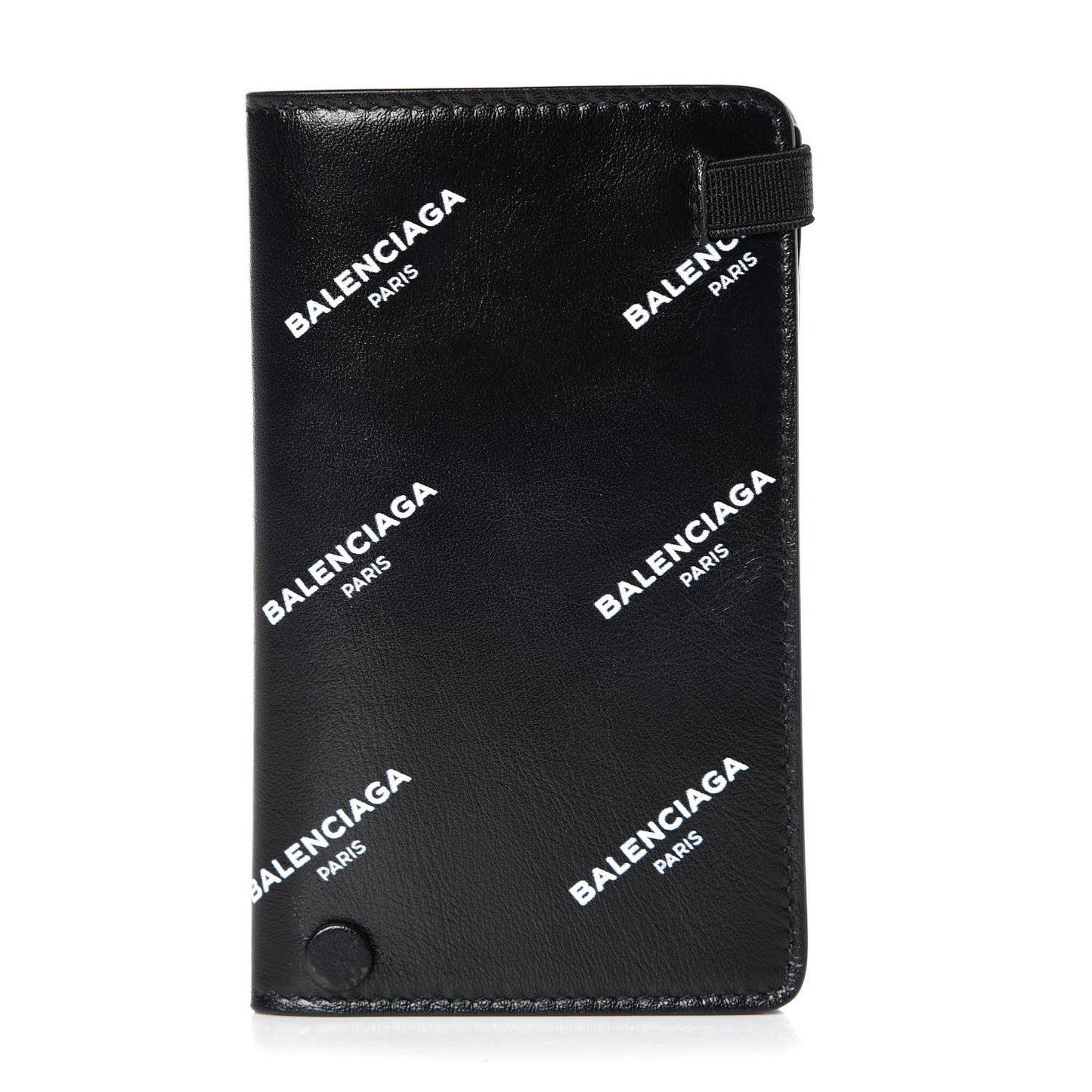 Lambskin Allover Logo Vertical Card Case Black