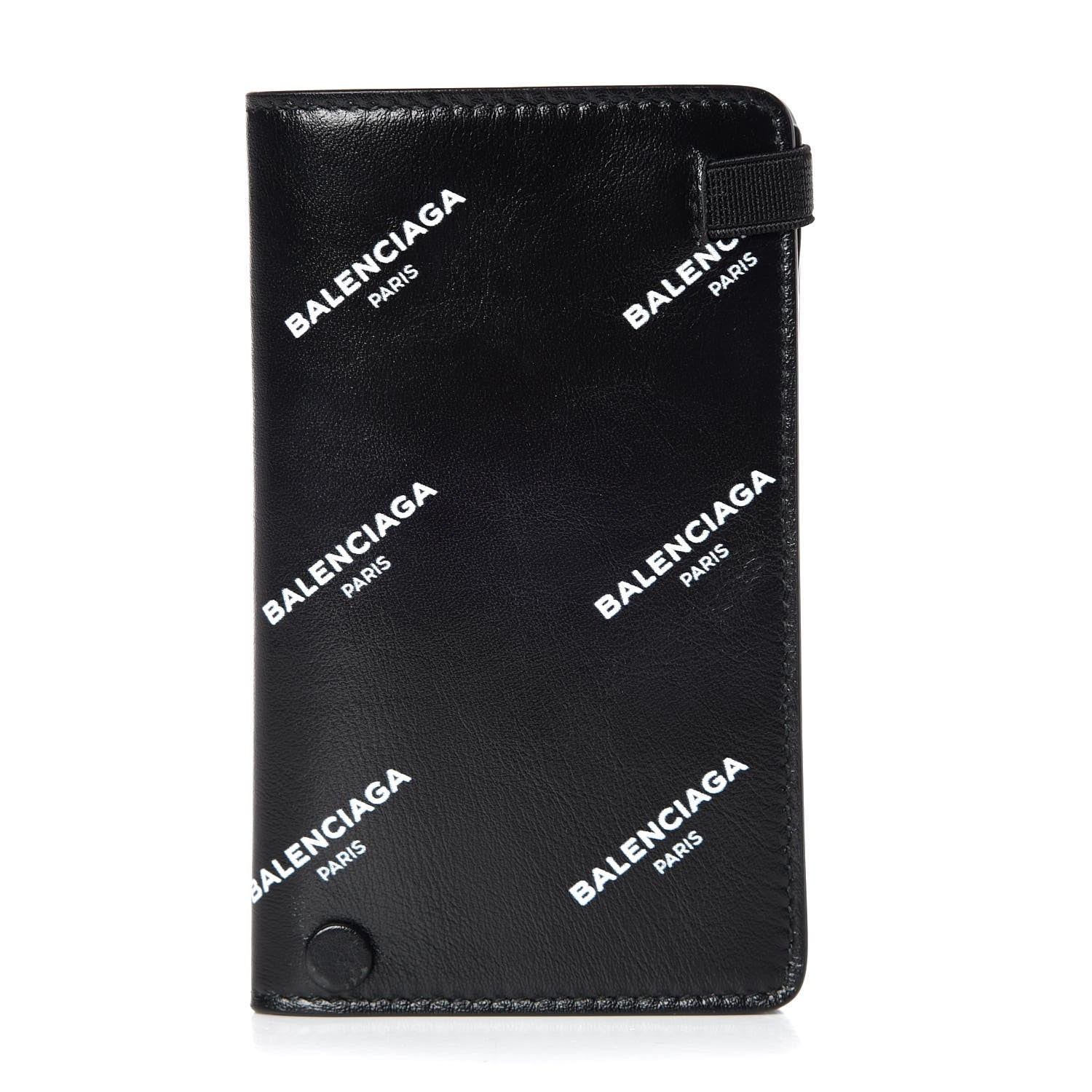 Balenciaga Lambskin Allover Logo Vertical Card Case Black 1 of 6