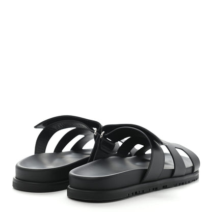 Hermes Calfskin Womens Chypre Sandals 39 Black 4 of 11