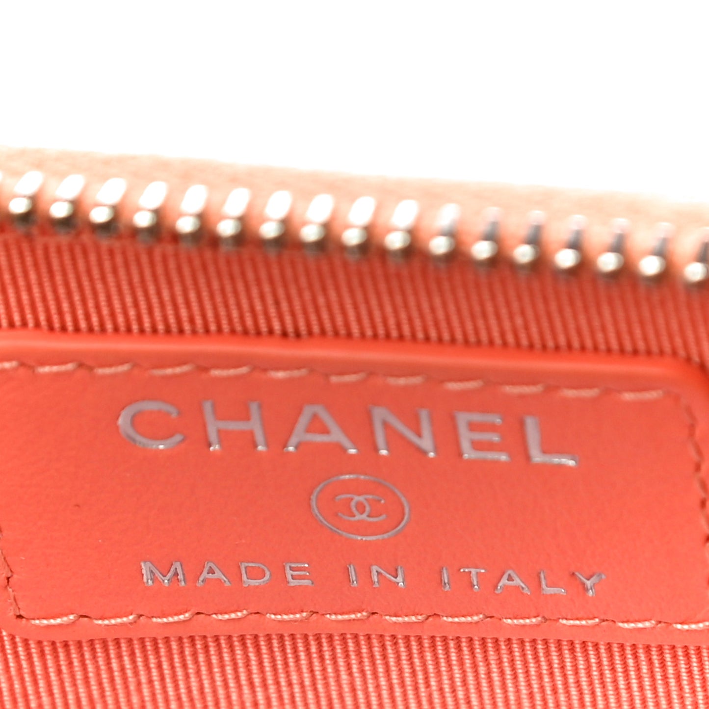 Lambskin Quilted Zip Around Coin Purse Wallet Coral