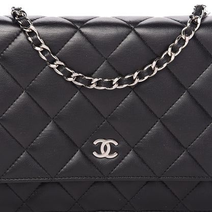 Chanel Lambskin Quilted Wallet On Chain WOC Black 11 of 11