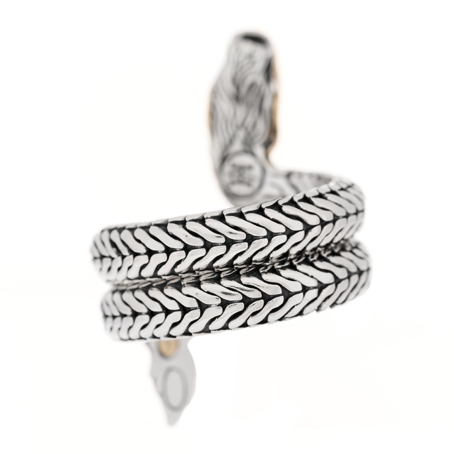 Sterling Silver 18K Yellow Gold Naga Dragon Coil Ring 57 8