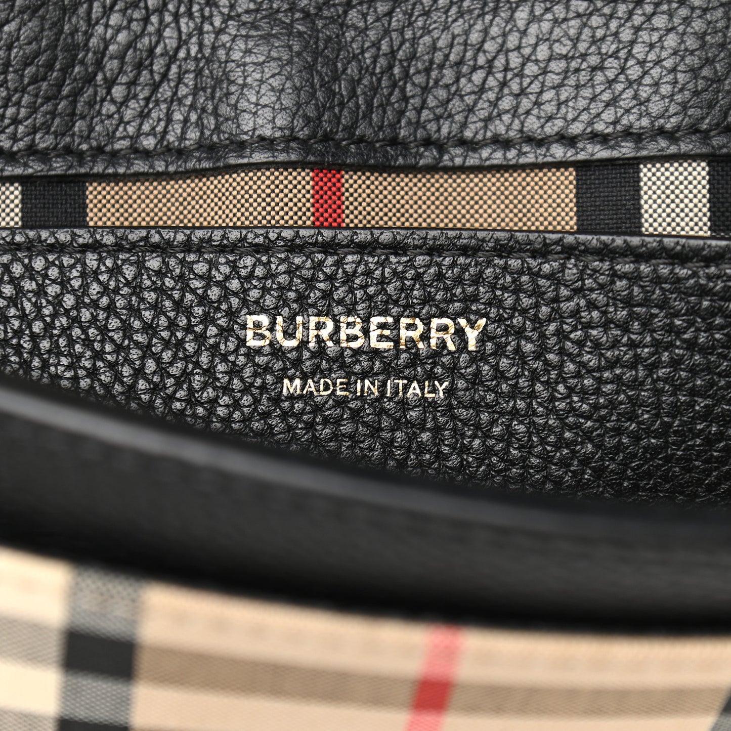 Grainy Calfskin Vintage Check Note Crossbody Bag Black