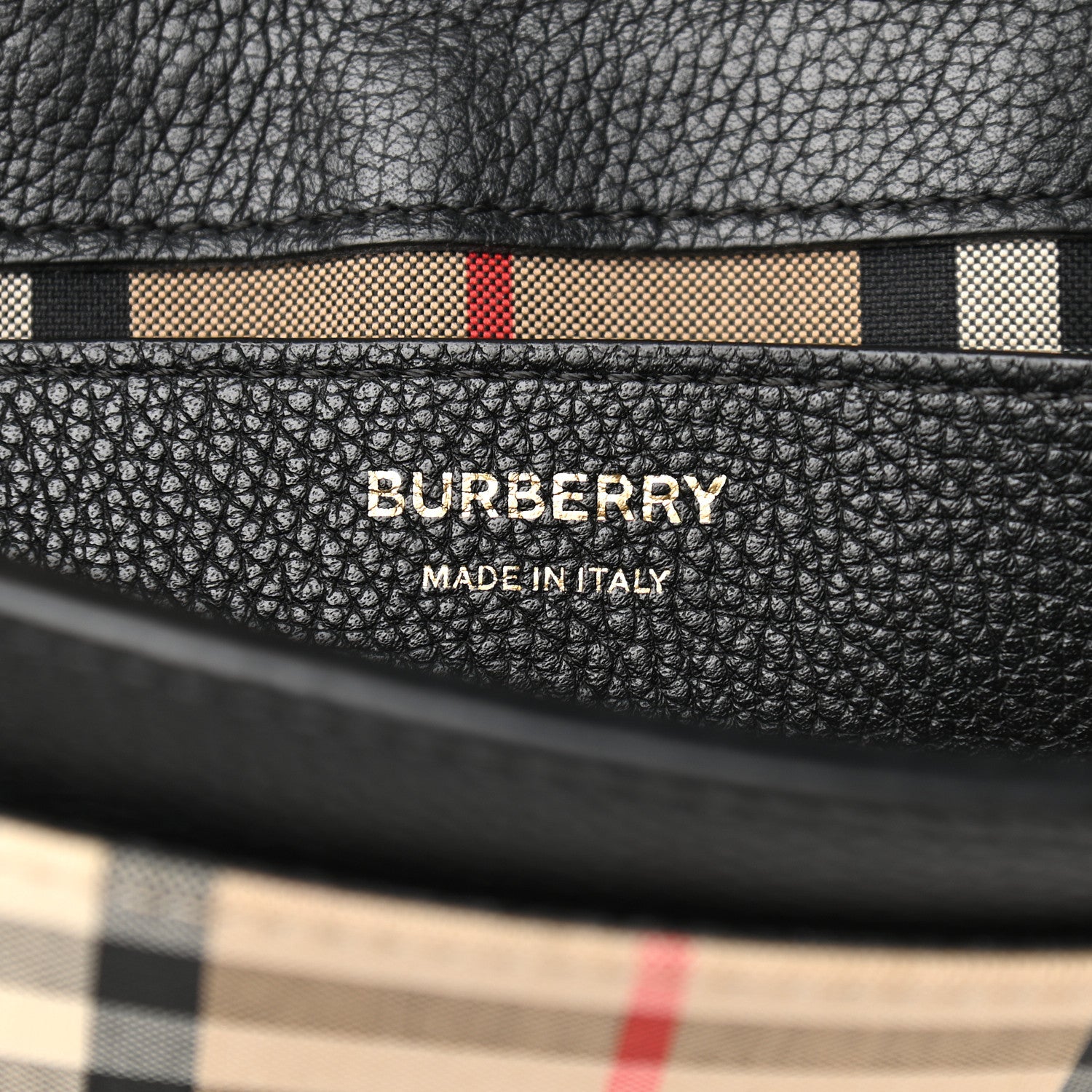 Burberry Grainy Calfskin Vintage Check Note Crossbody Bag Black 6 of 10