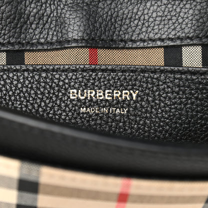 Burberry Grainy Calfskin Vintage Check Note Crossbody Bag Black 6 of 10