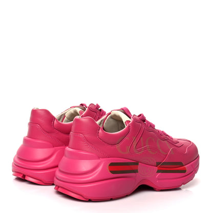Gucci Calfskin Logo Womens Rhyton Sneakers 38 Box Pink 4 of 8