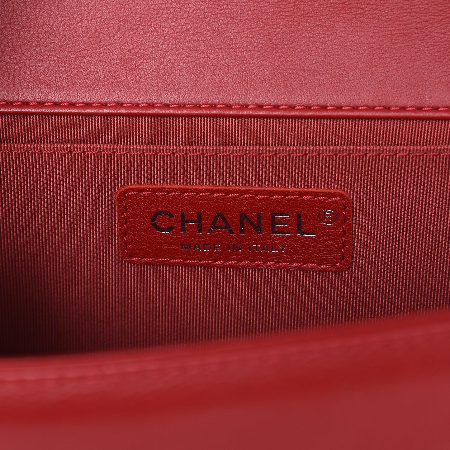 Calfskin Quilted Medium Boy Flap Red