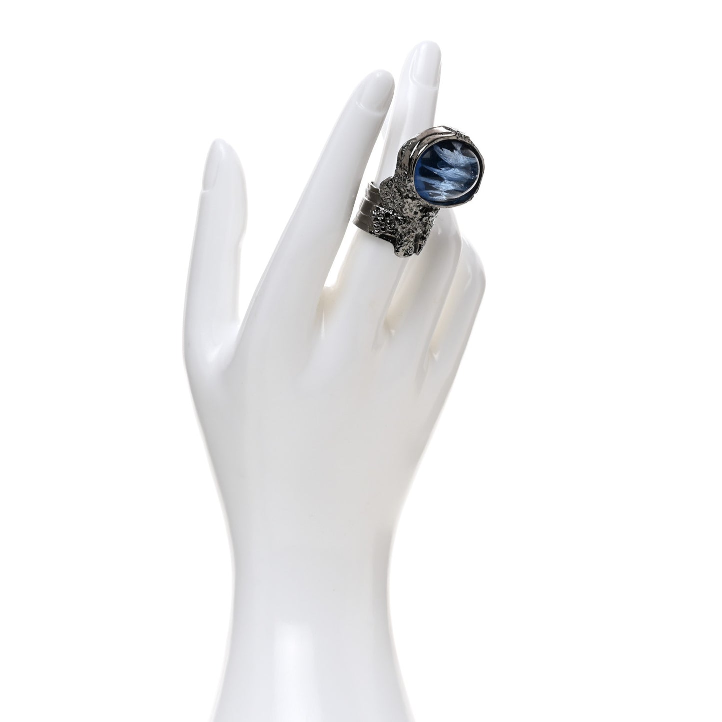 Glass Cabochon Arty Ovale Ring 52 6 Silver Oceano
