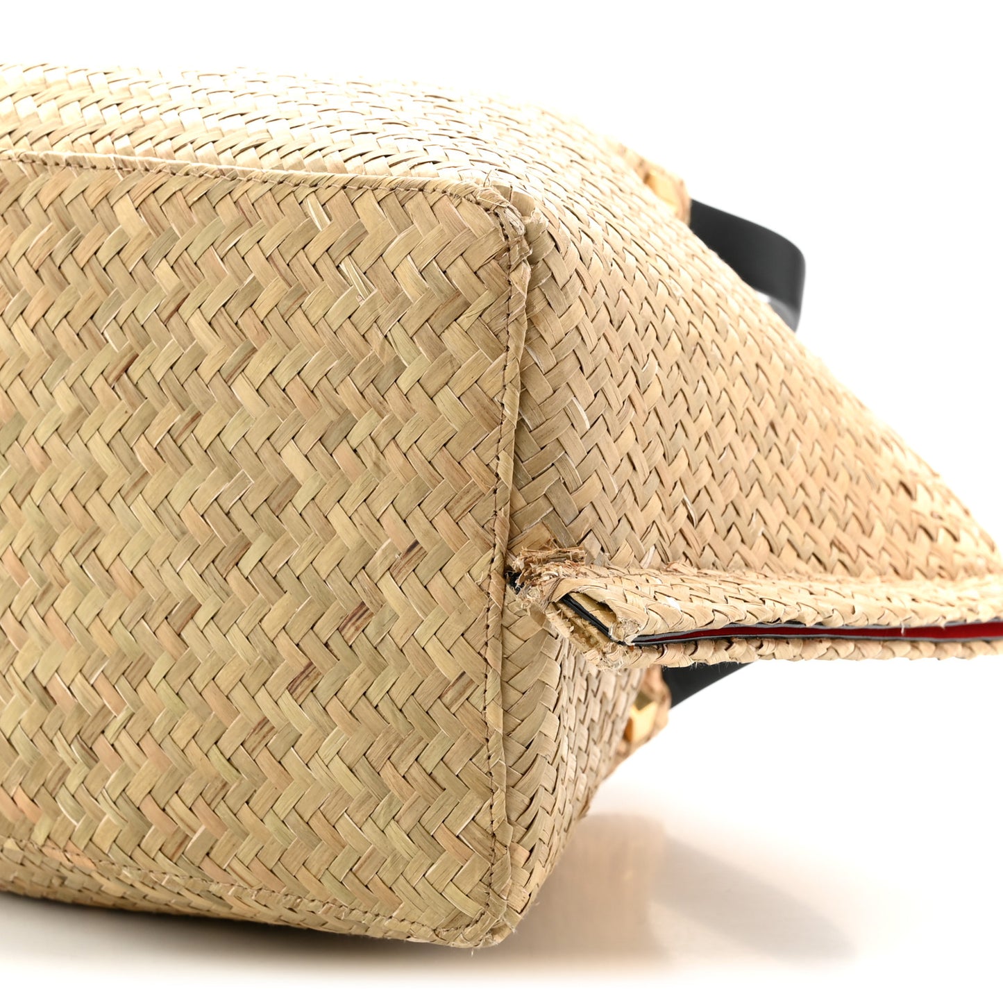 Raffia Medium Vlogo Escape Shopper Natural Black Rouge Natural Black Rouge