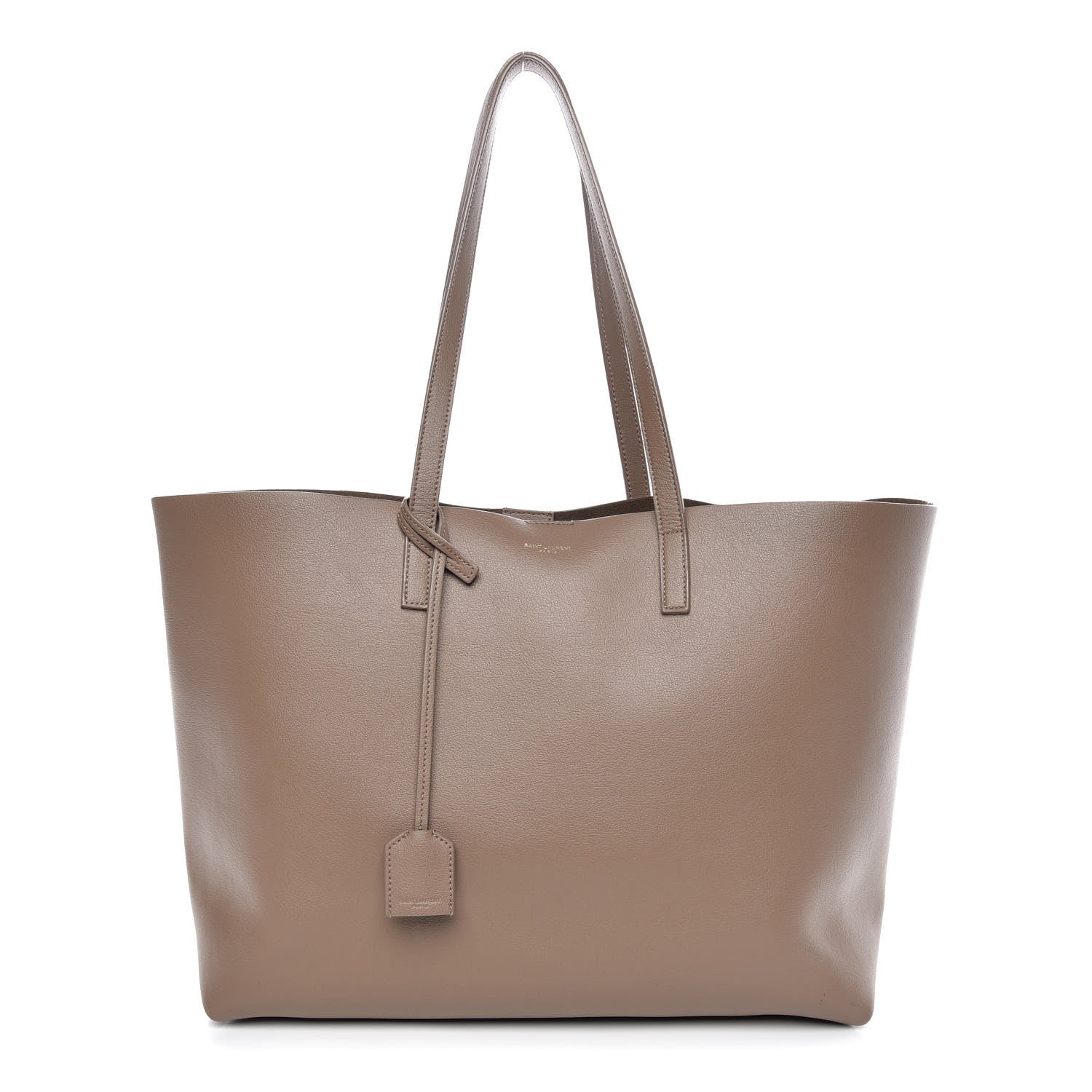 Saint Laurent Calfskin Large Shopping Tote Taupe 1 of 8