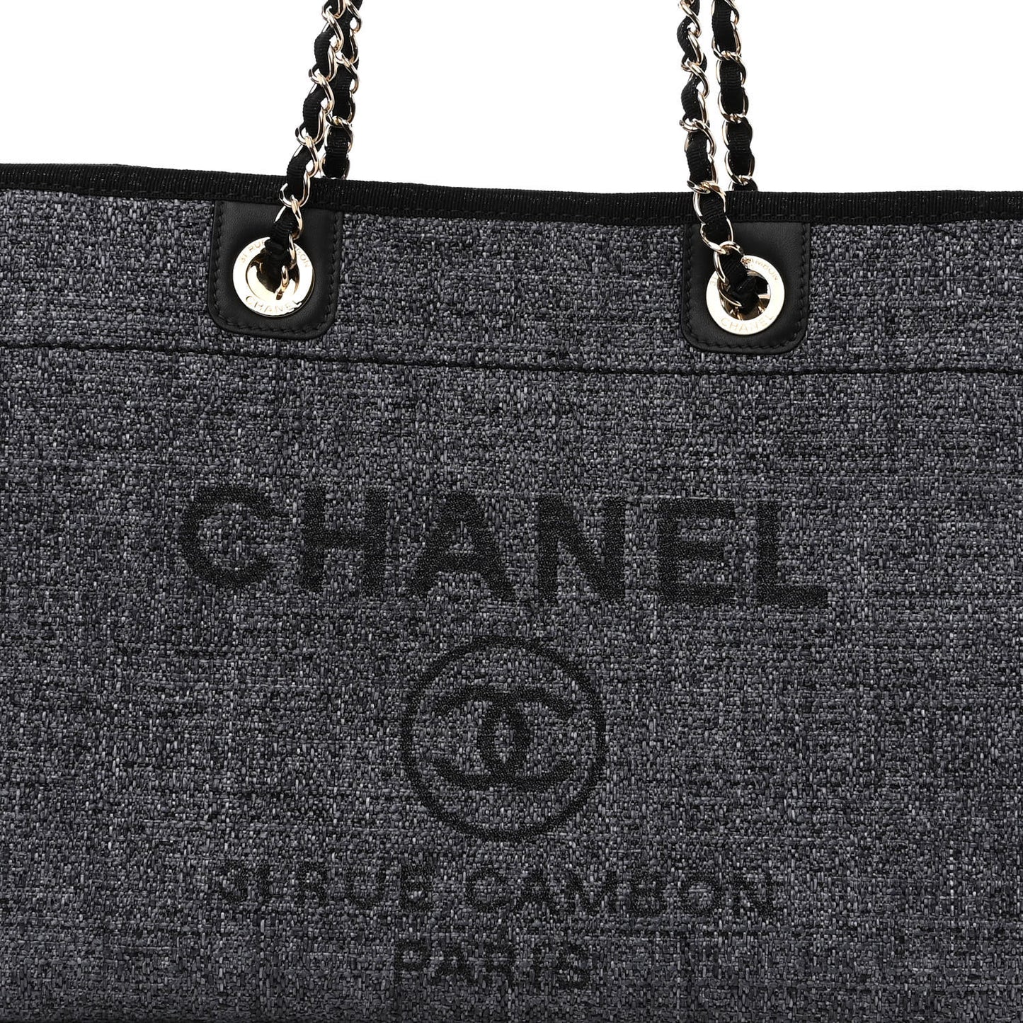 Lurex Boucle Small Deauville Tote Black