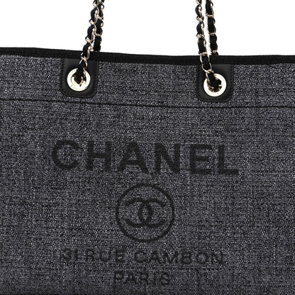 Chanel Lurex Boucle Small Deauville Tote Black 7 of 9