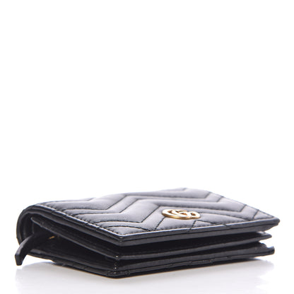 Gucci Calfskin Matelasse GG Marmont Card Case Wallet Black 4 of 12