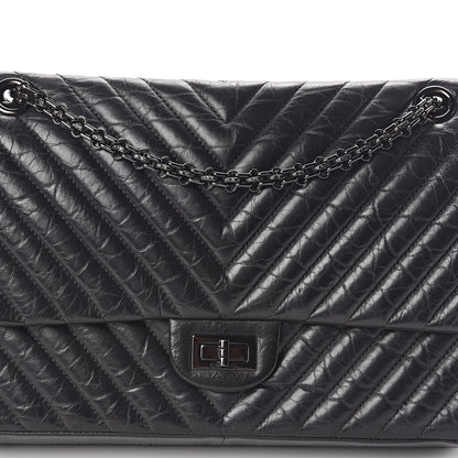 Chanel Aged Calfskin Chevron Quilted 2.55 Reissue 226 So Black 8 of 11