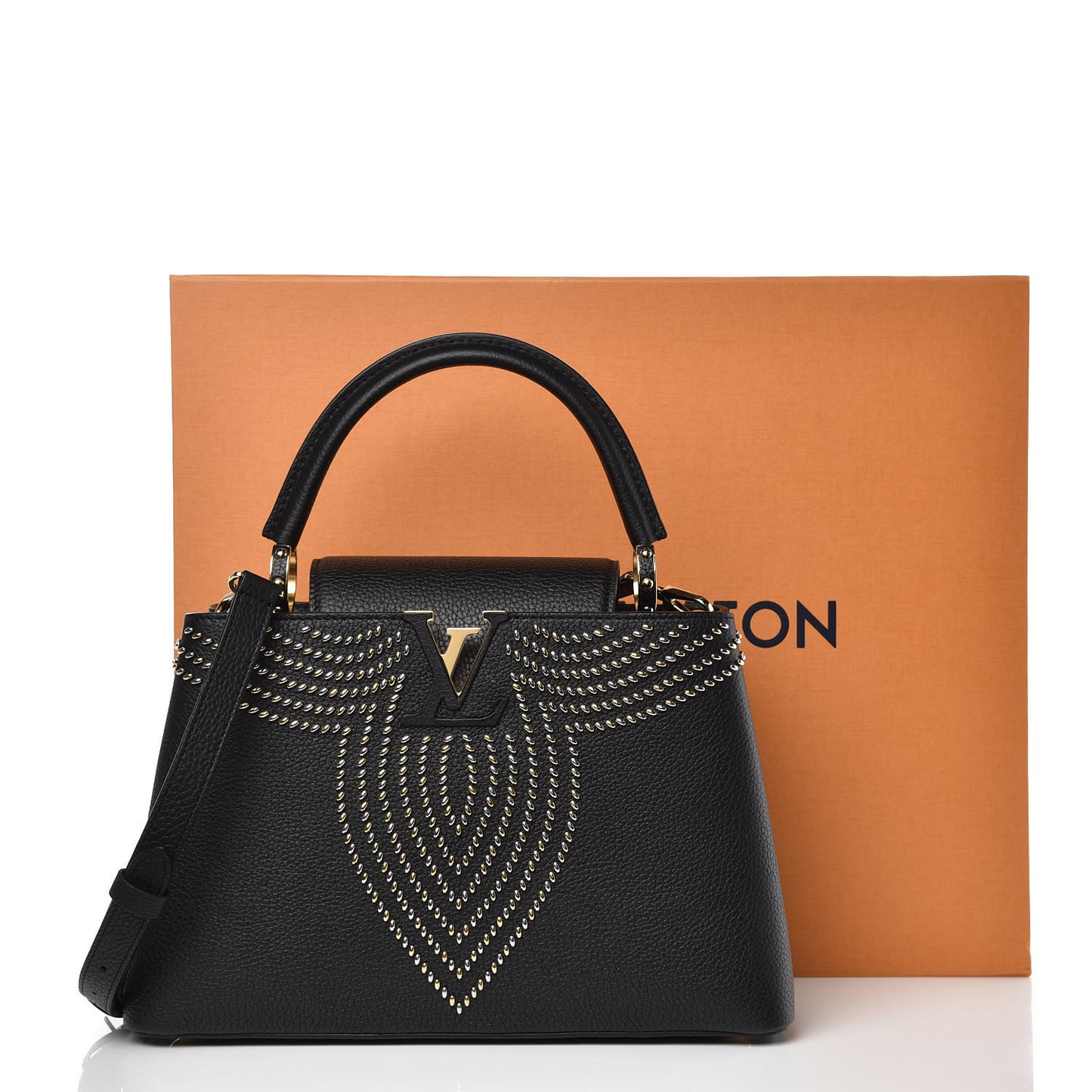 Taurillon Fleur De Lys Capucines PM Black