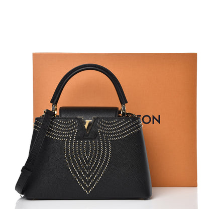 Louis Vuitton Taurillon Fleur De Lys Capucines PM Black 8 of 8