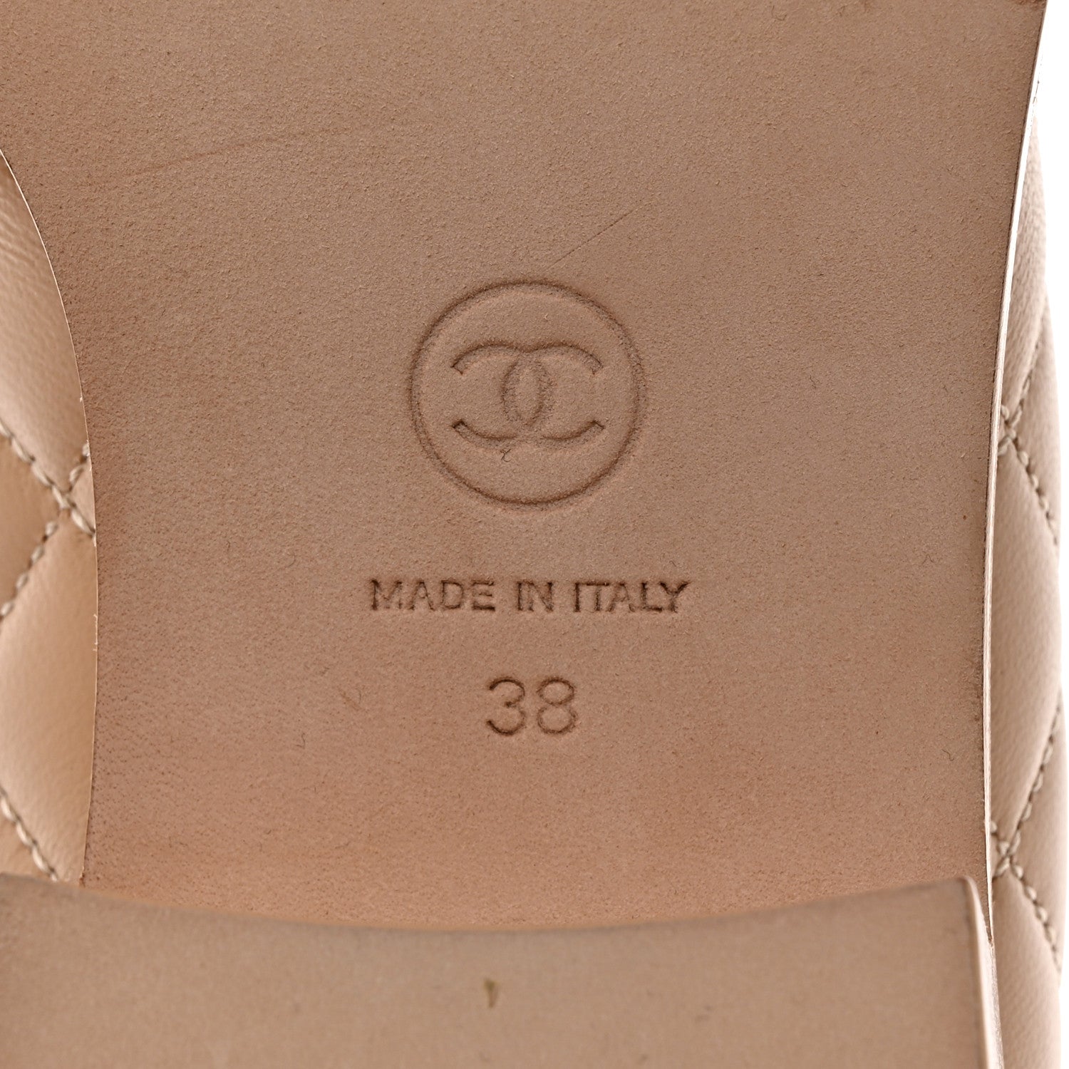 Chanel Lambskin Quilted CC Heart Loafers 38 Beige 8 of 8