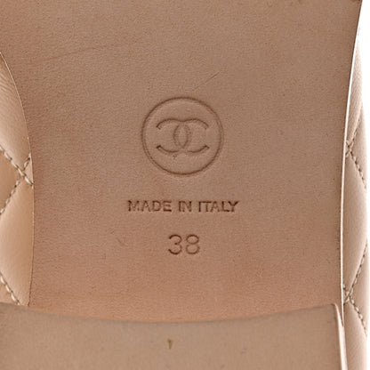 Chanel Lambskin Quilted CC Heart Loafers 38 Beige 8 of 8