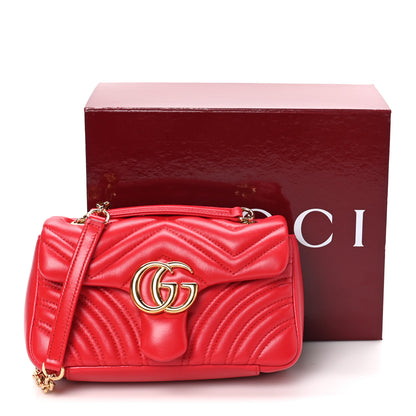 Gucci Lambskin Matelasse Small GG Marmont Shoulder Bag Bright Red 11 of 11