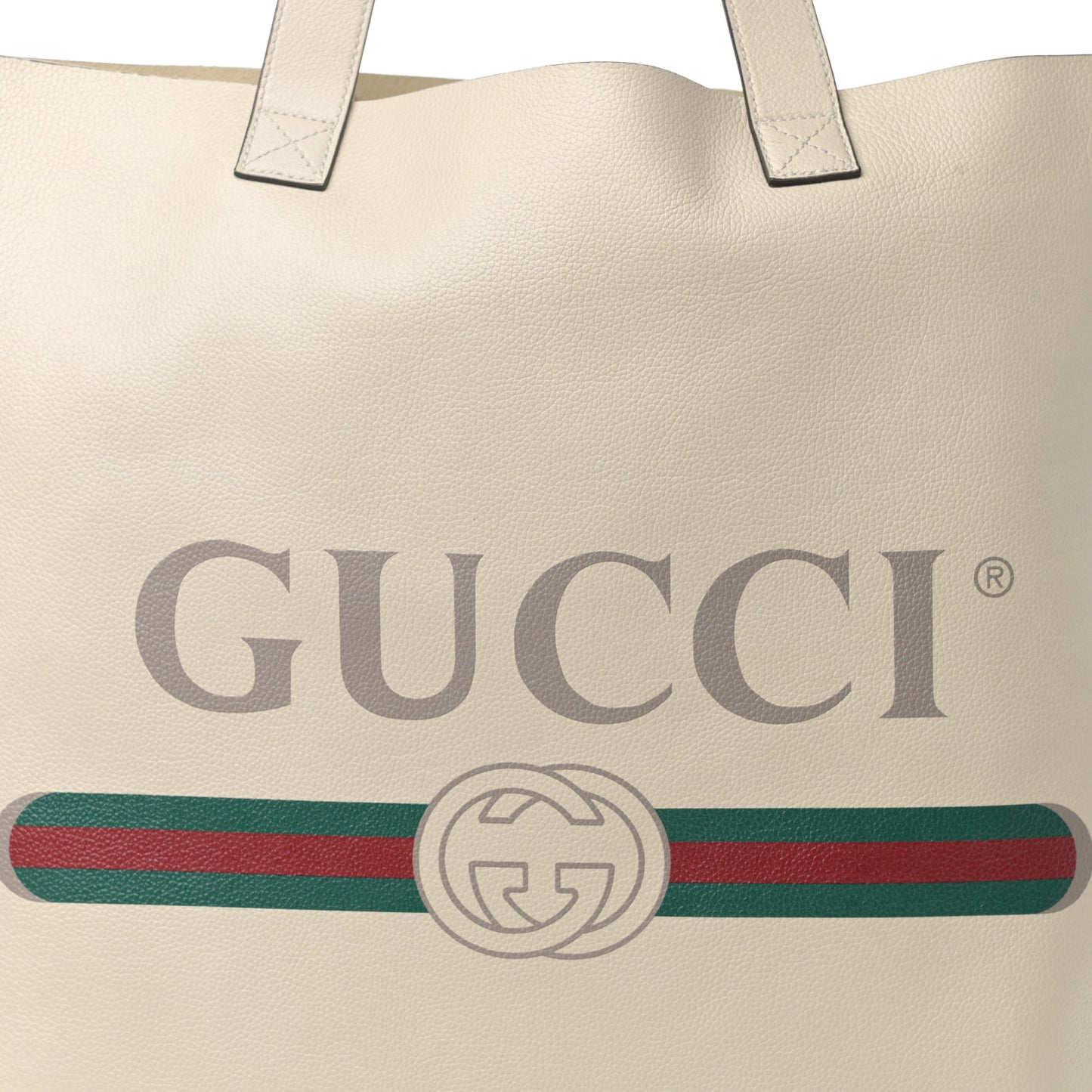 Calfskin Mens Logo Tote White