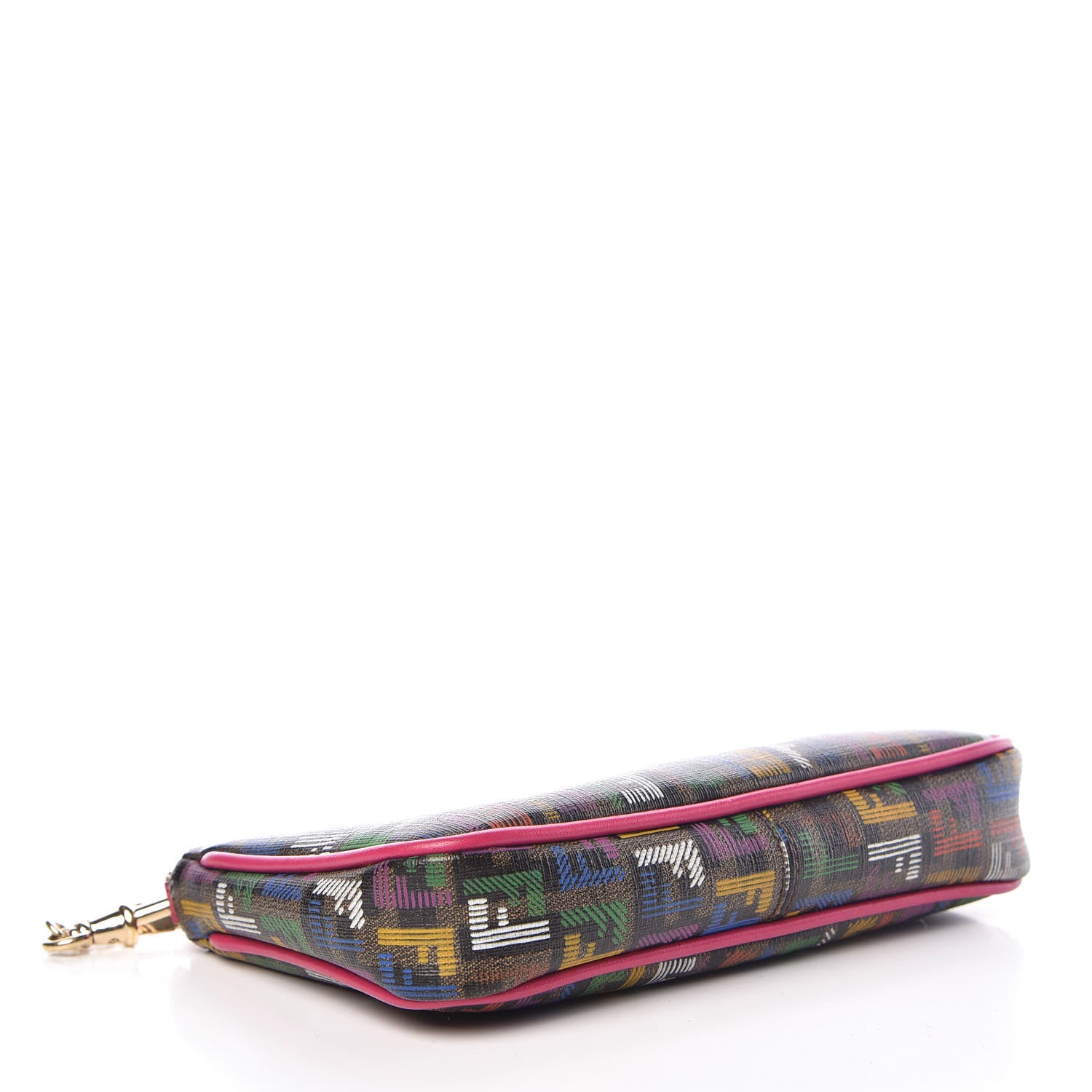 Fendi Zucchino Spalmati FF Multicolor Pochette Tobacco Multicolor Fuchsia 4 of 12