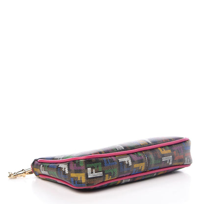 Fendi Zucchino Spalmati FF Multicolor Pochette Tobacco Multicolor Fuchsia 4 of 12
