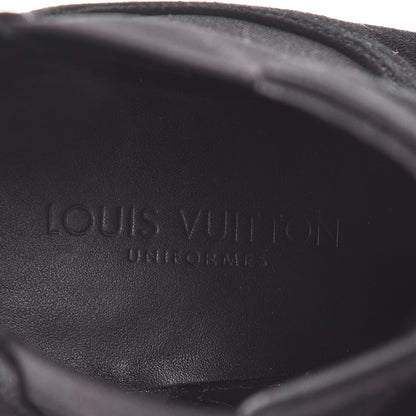 Louis Vuitton Suede Monogram Uniformes Cap Toe Chelsea 80mm Ankle Boots 36 Black 7 of 11
