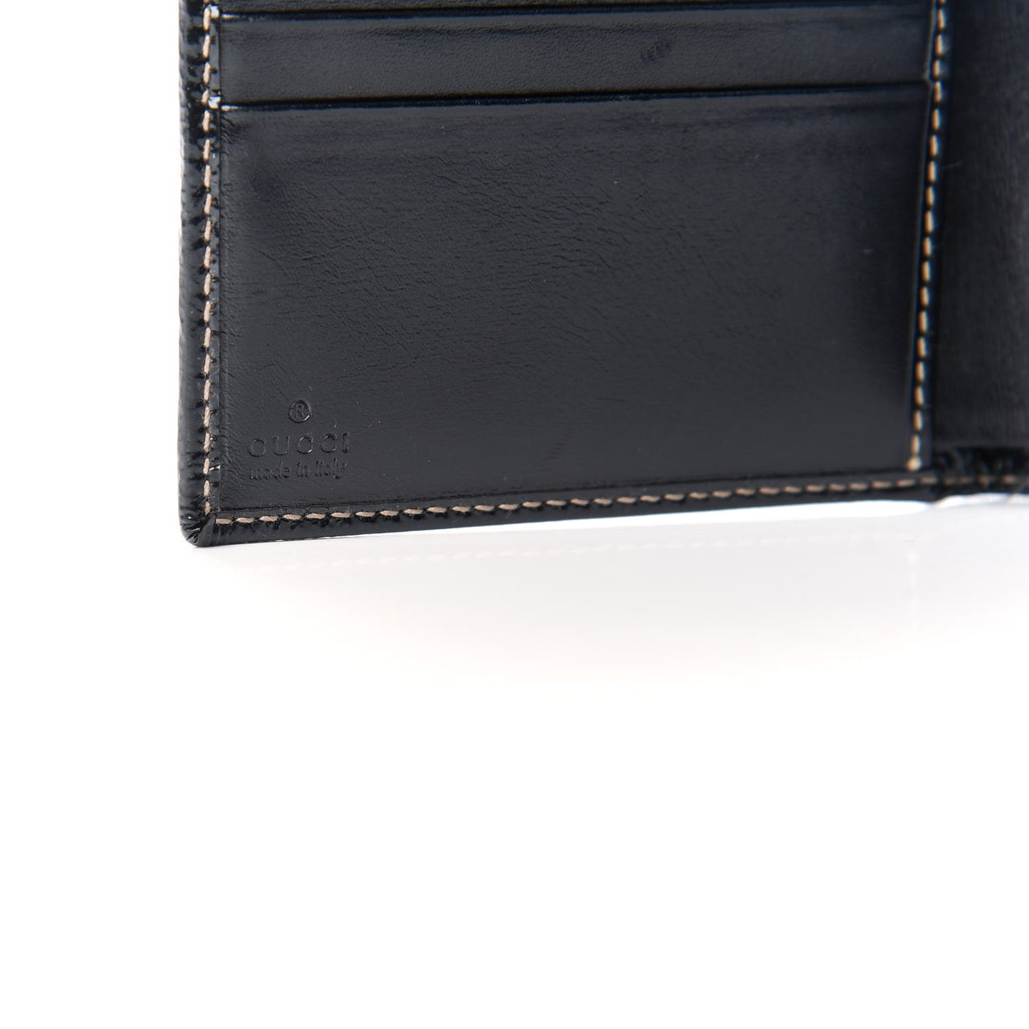 Patent Calfskin Compact Britt Wallet Black
