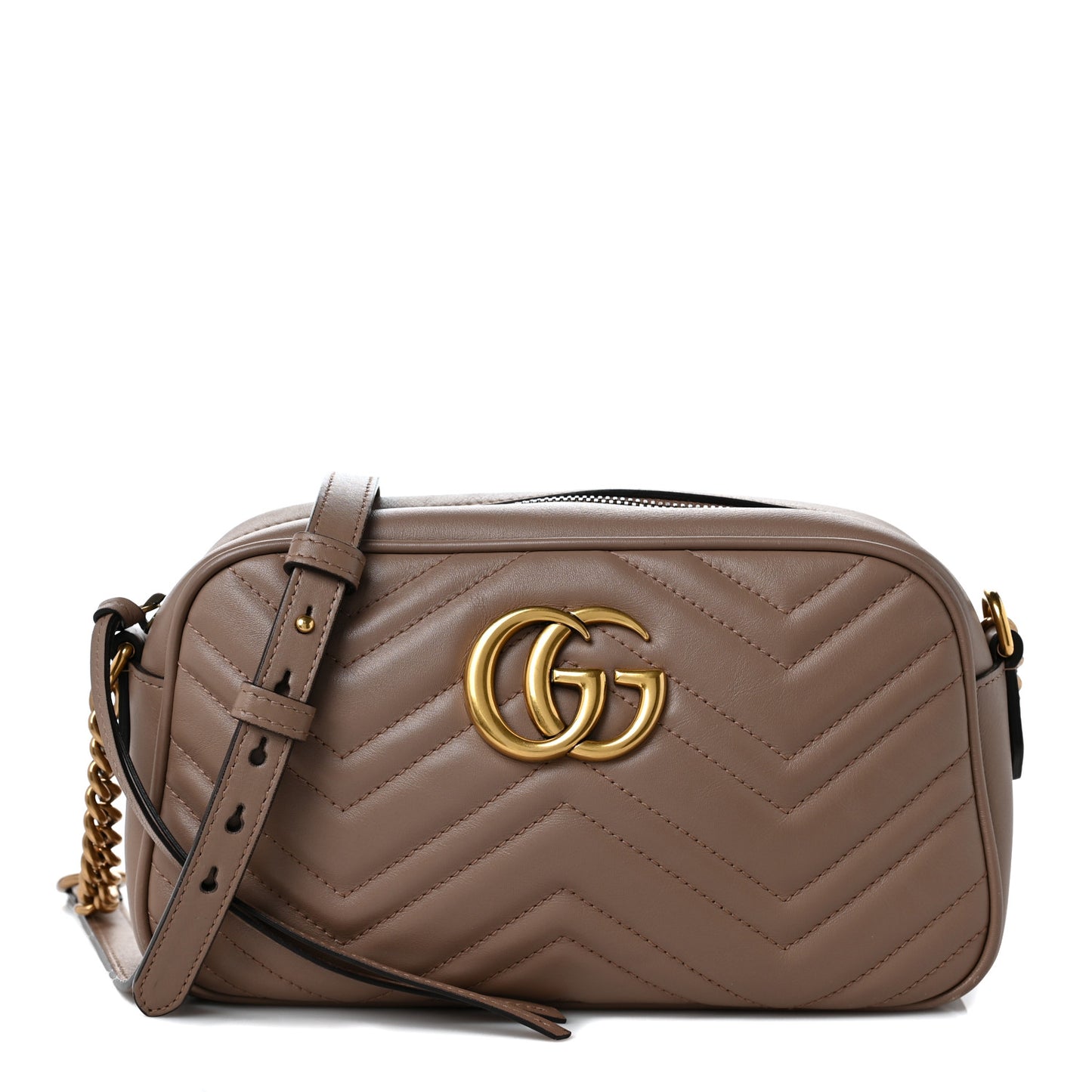 Calfskin Matelasse Small GG Marmont Chain Shoulder Bag Porcelain Rose