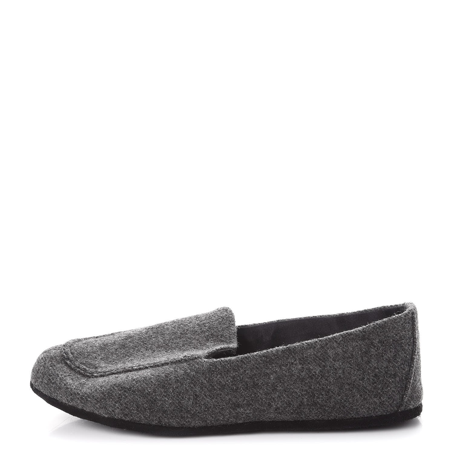 Prada Felt Slippers Loafers 37 Anthracite 1 of 12