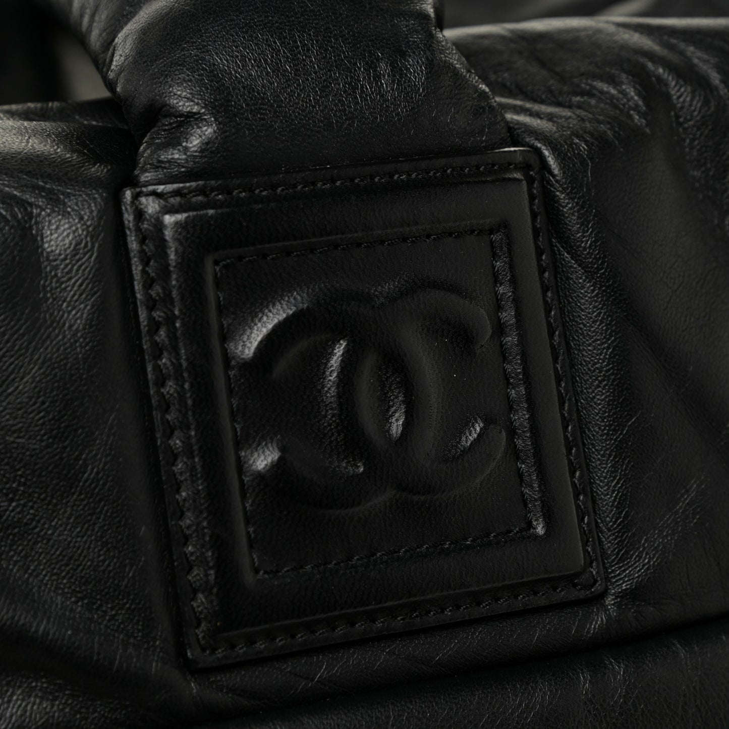 Lambskin Quilted Medium Coco Cocoon Reversible Tote Black