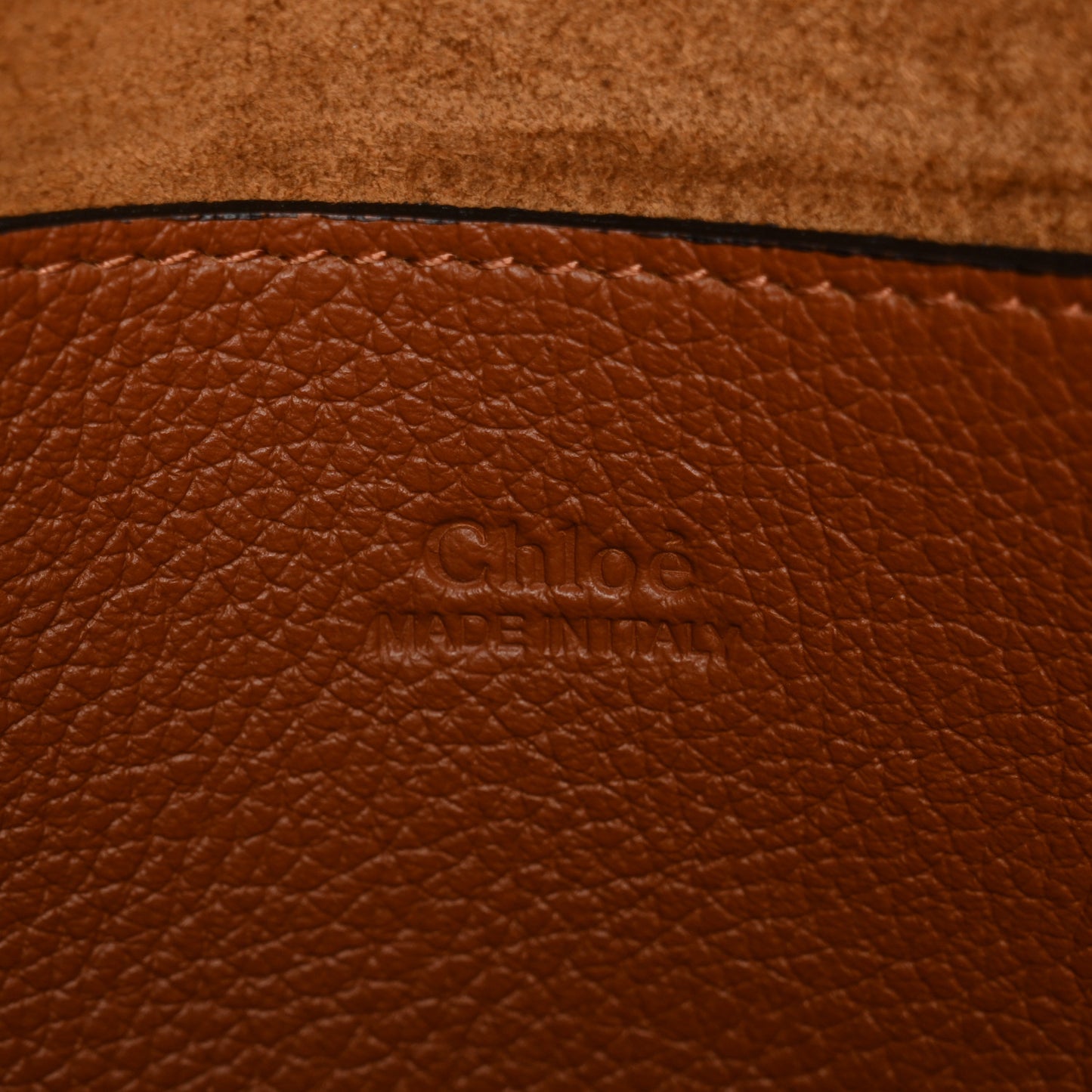 Shiny Grained Calfskin Small Marcie Clutch Tan