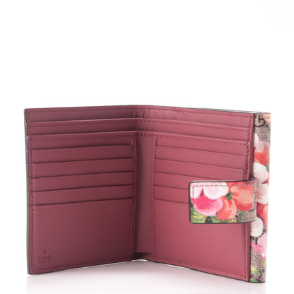 Gucci GG Supreme Monogram Blooms French Flap Wallet Beige Multicolor Dry Rose 5 of 7