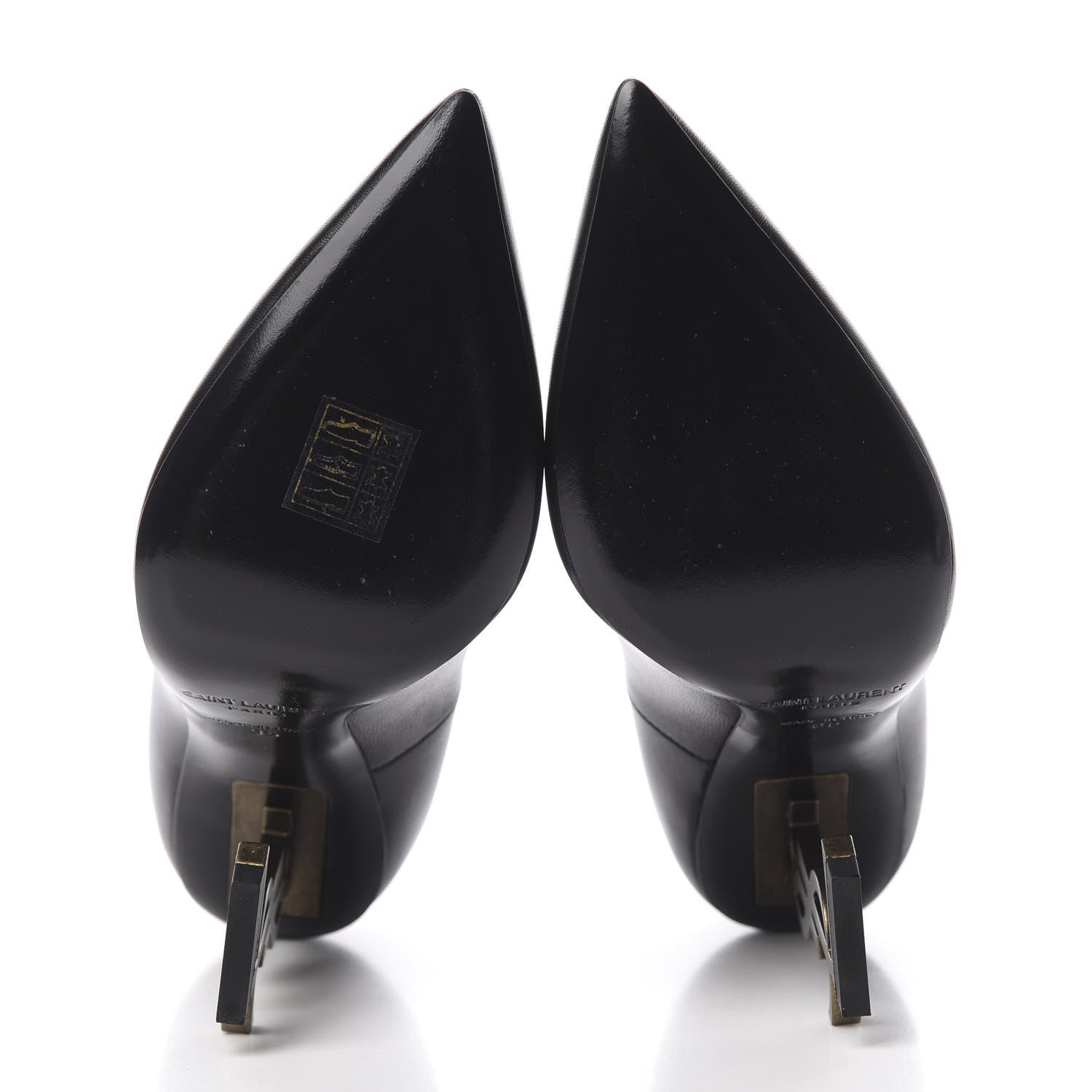 Saint Laurent Calfskin Opyum 100 Pumps 35 Black Gold 5 of 11