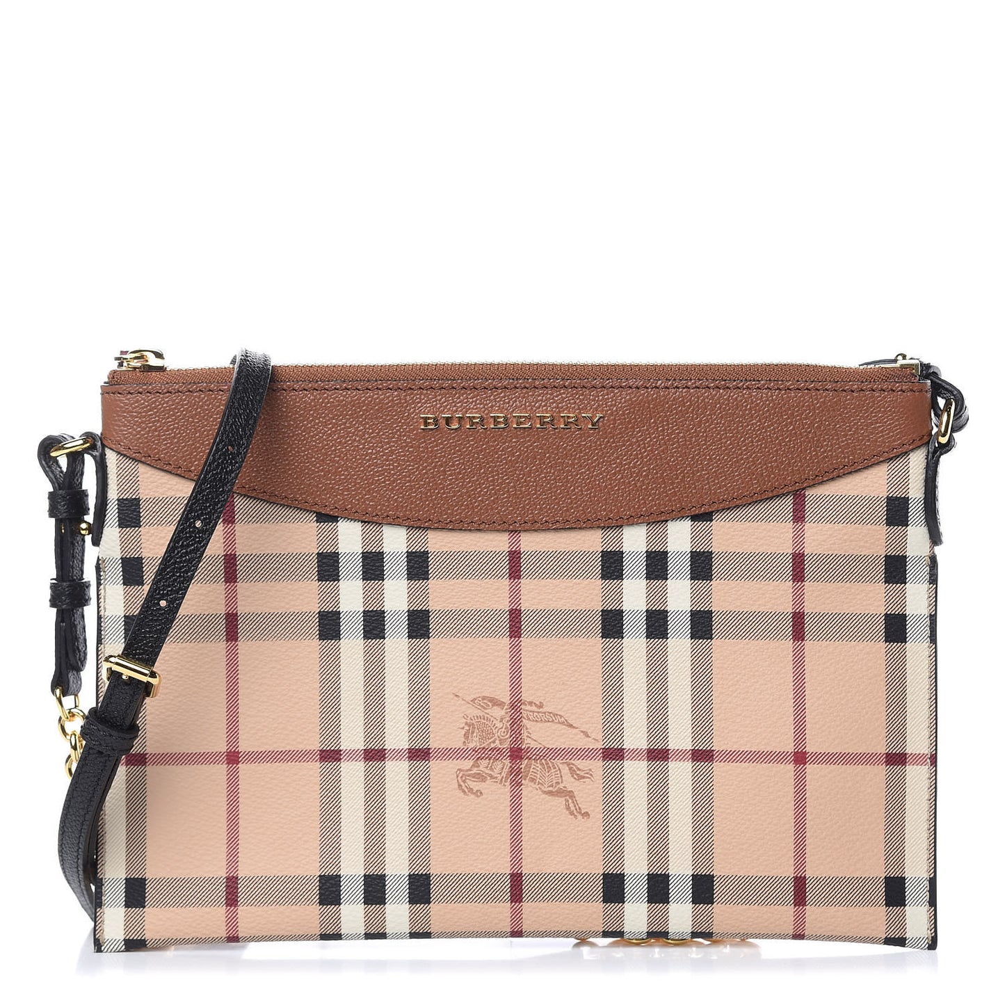 Haymarket Check Peyton Crossbody Clutch Bag Toffee