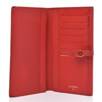 Chanel Grained Calfskin CC Button Long Wallet Red 5 of 15