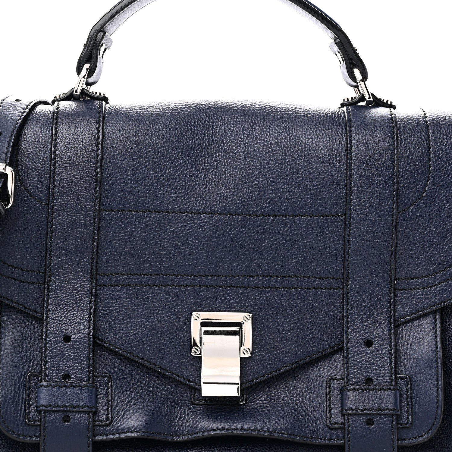 Proenza Schouler Grained Calfskin Medium PS1 Plus Satchel Indigo 8 of 10