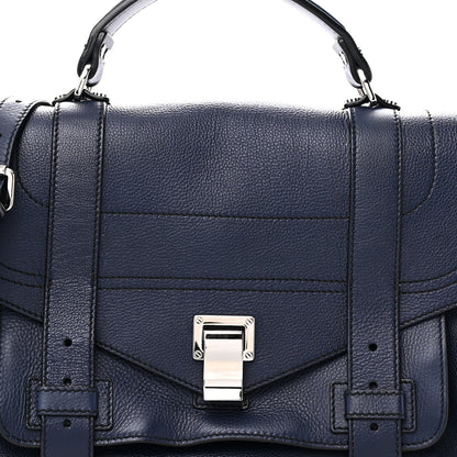Proenza Schouler Grained Calfskin Medium PS1 Plus Satchel Indigo 8 of 10