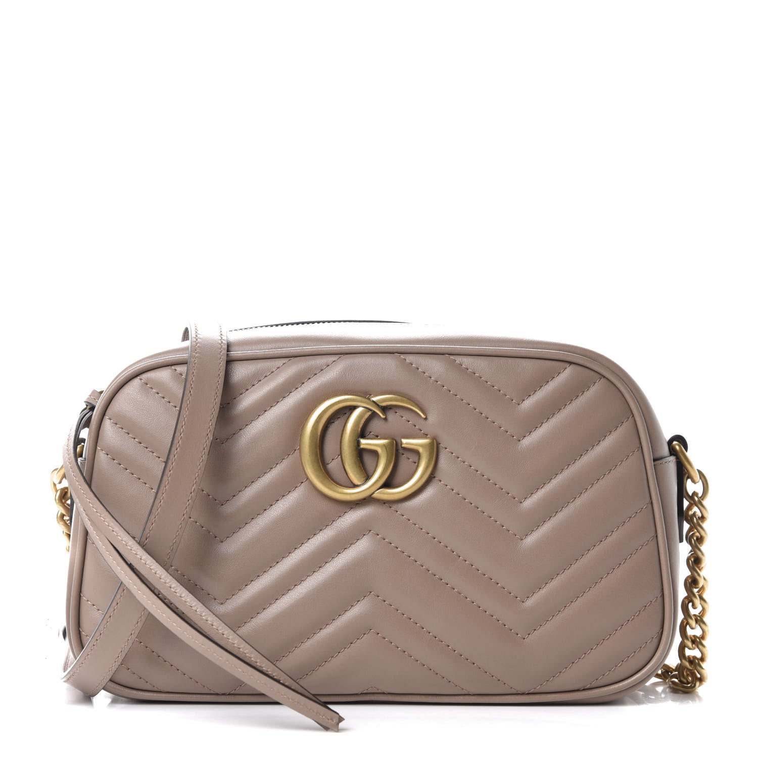 Gucci Calfskin Matelasse Small GG Marmont Chain Shoulder Bag Porcelain Rose 1 of 10